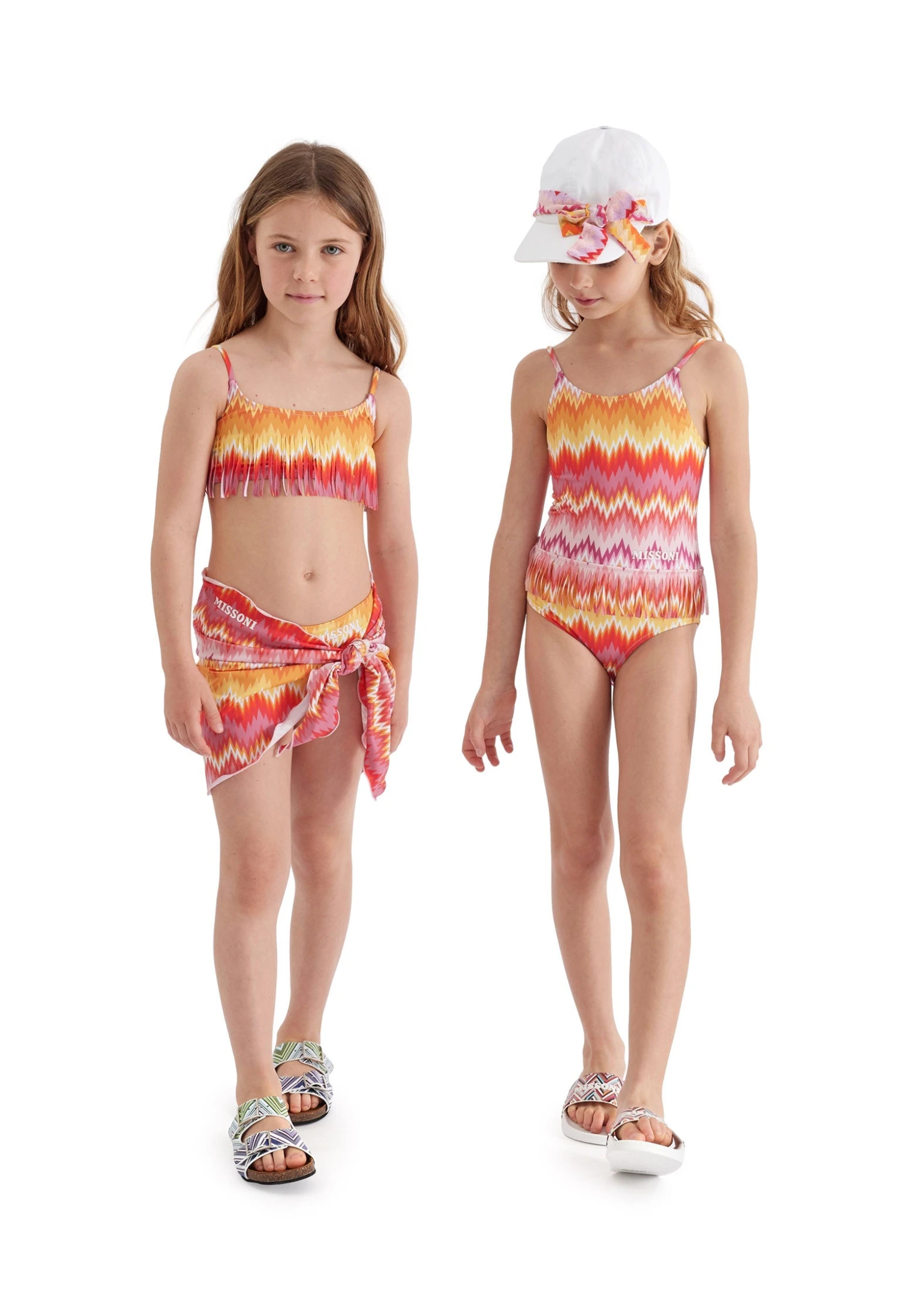 Missoni Girls Zigzag Tassel Bikini In Multicolour 2 Missoni Girls Zigzag Tassel Bikini In Multicolour - Image 2