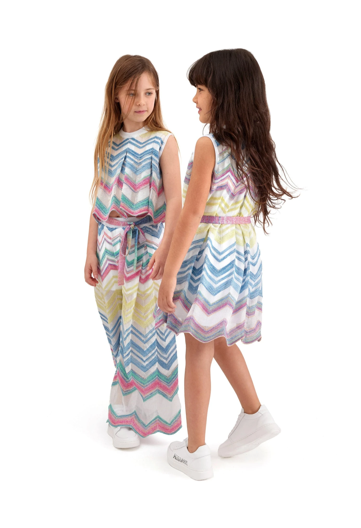 Missoni Girls Zigzag Knit Dress In Multicolour 2 Missoni Girls Zigzag Knit Dress In Multicolour - Image 2