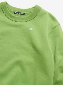 Acne Studios Kids Fairah Face Sweatshirt In Green 6 Acne Studios Kids Fairah Face Sweatshirt In Green -Childrens Clothing Store ACEA4005 GREEN 3