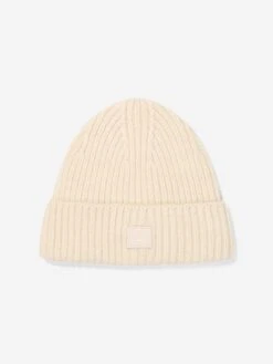 Acne Studios Kids Wool Knitted Beanie Hat In Beige 12 Acne Studios Kids Wool Knitted Beanie Hat In Beige -Childrens Clothing Store ACNS4004 OATMEAL MELANGE 1
