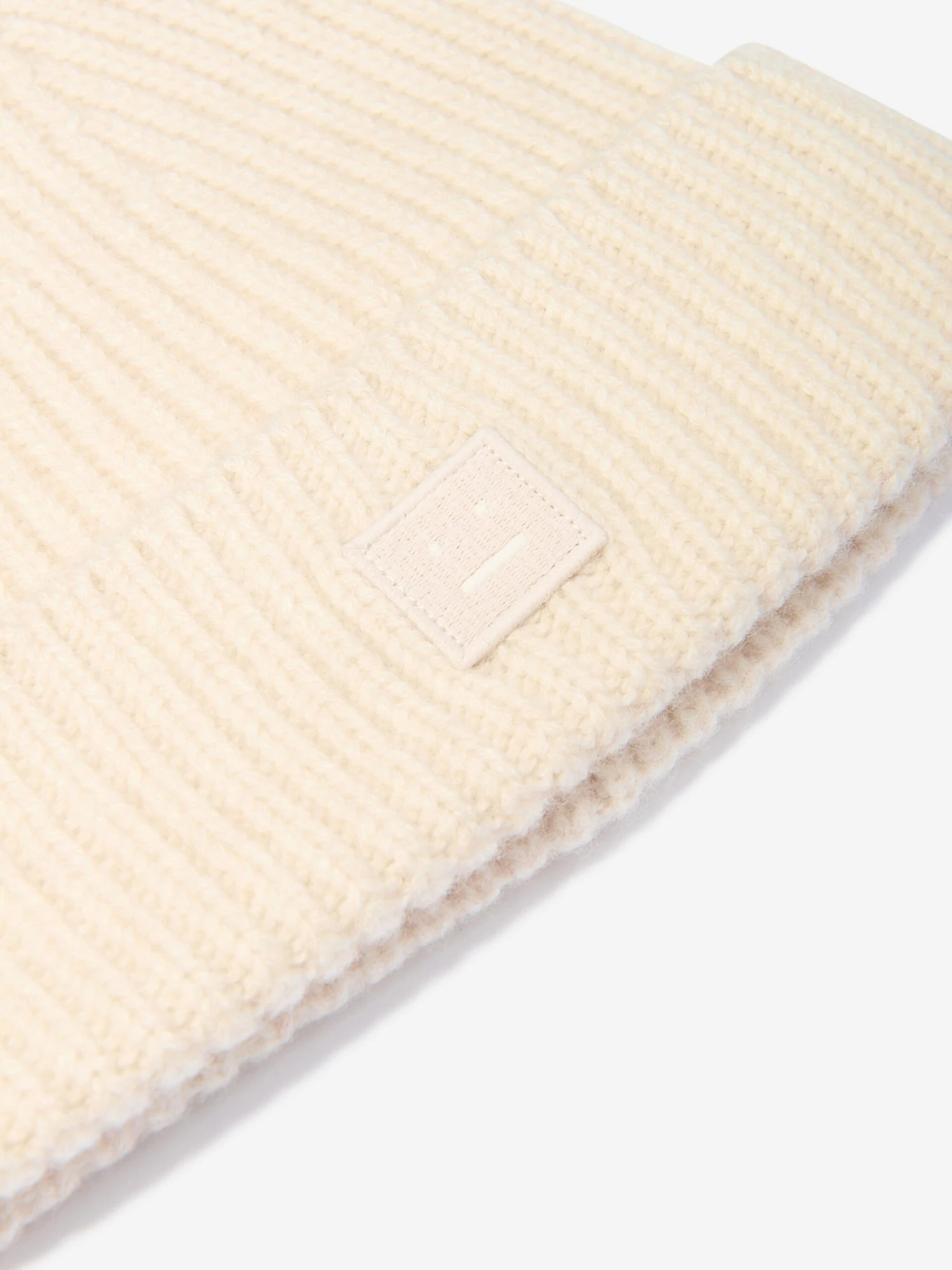 Acne Studios Kids Wool Knitted Beanie Hat In Beige 7 Acne Studios Kids Wool Knitted Beanie Hat In Beige - Image 7