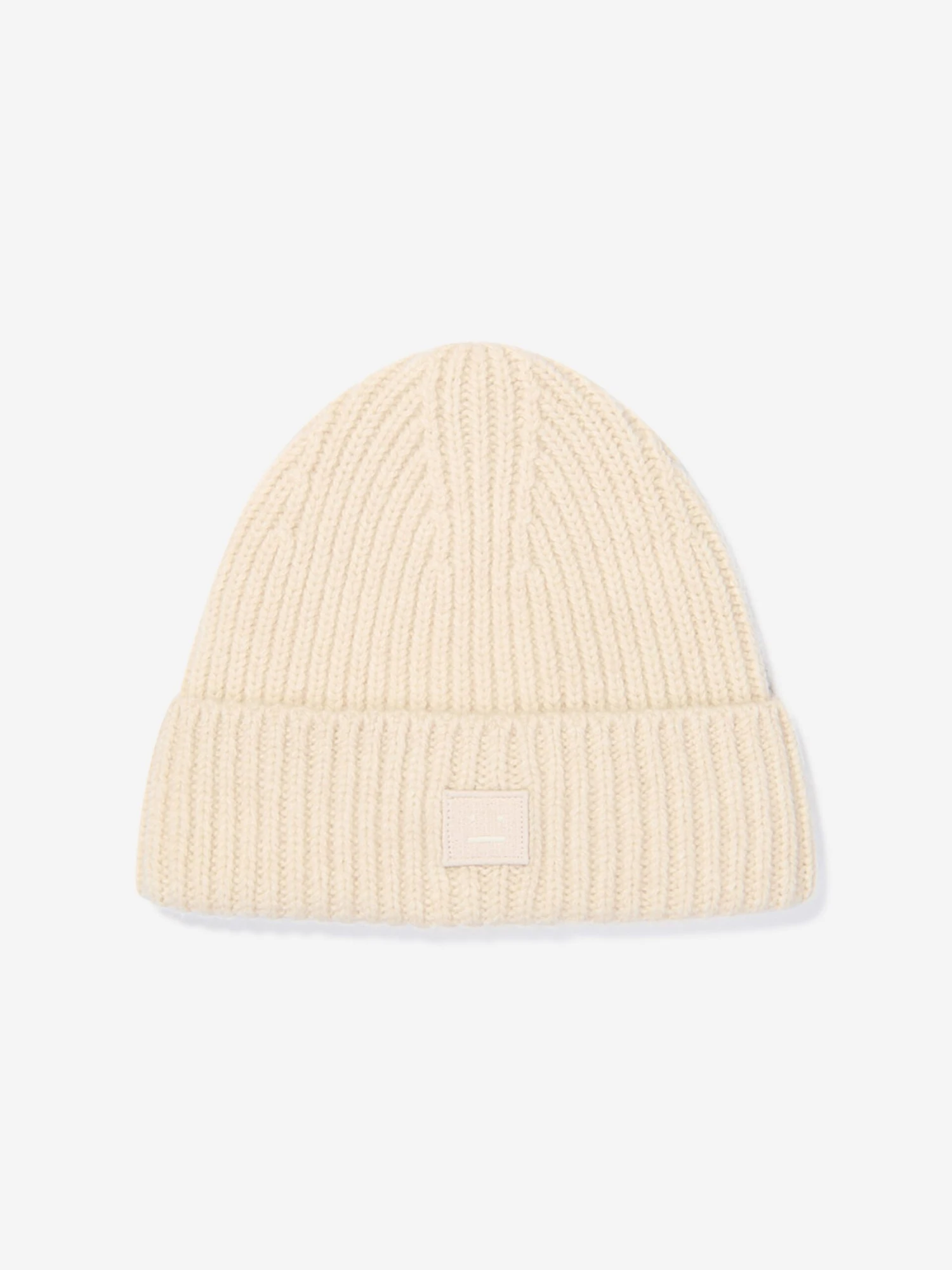 Acne Studios Kids Wool Knitted Beanie Hat In Beige 1 Acne Studios Kids Wool Knitted Beanie Hat In Beige