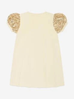 Aigner Girls Logo T-Shirt Dress In Beige 7 Aigner Girls Logo T-Shirt Dress In Beige -Childrens Clothing Store AIGS4028 OYSTER GRAY 2