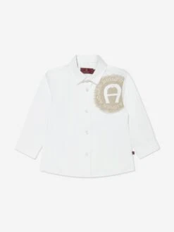 Aigner Baby Boys Logo Print Shirt In White