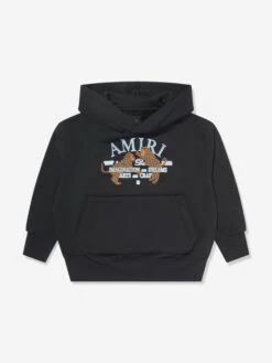 Amiri Kids Arts District Leopard Hoodie In Black