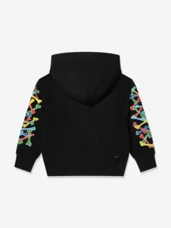 Amiri Kids Bones Scribble Hoodie In Black 7 Amiri Kids Bones Scribble Hoodie In Black -Childrens Clothing Store AMRS4012 BLACK 2