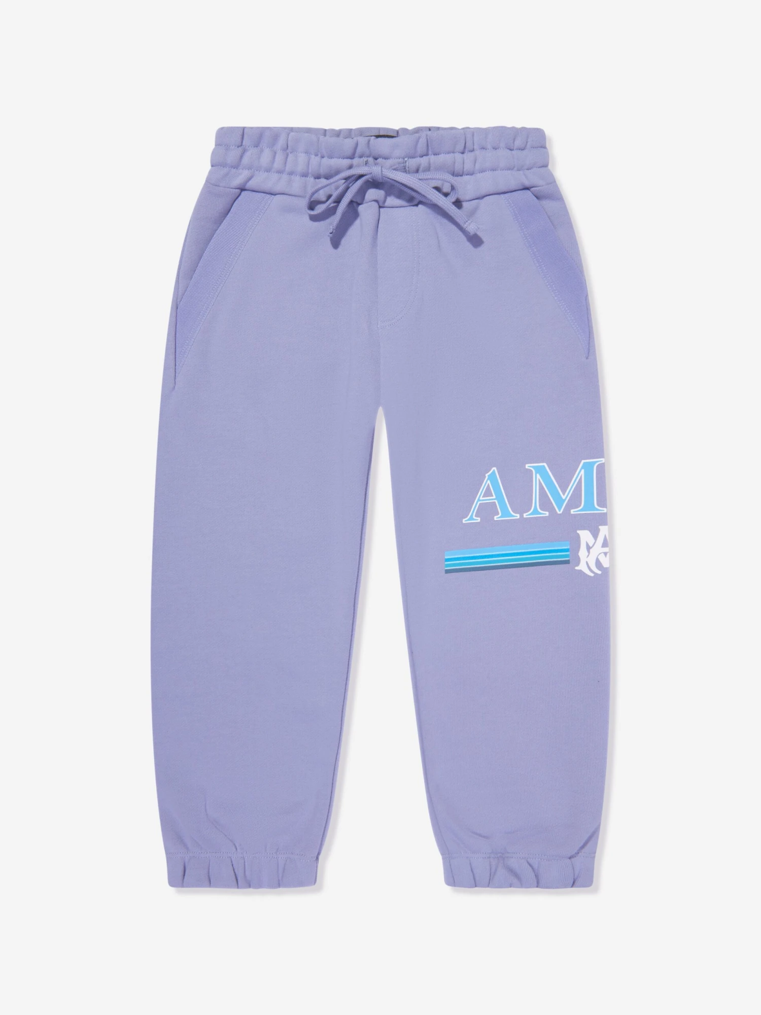 Amiri Kids Bar Logo Joggers In Blue 1 Amiri Kids Bar Logo Joggers In Blue