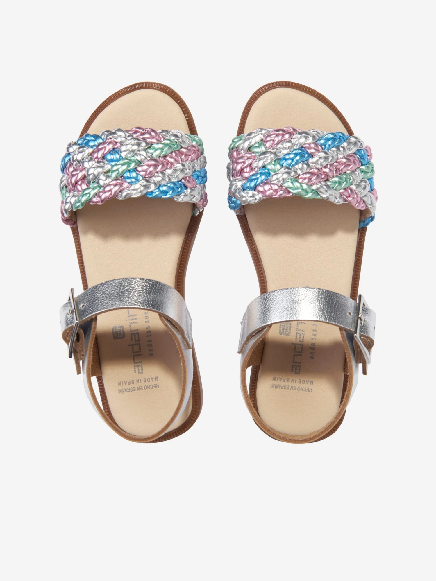 Girls Braided Sandals In Silver 4 Girls Braided Sandals In Silver - Image 4