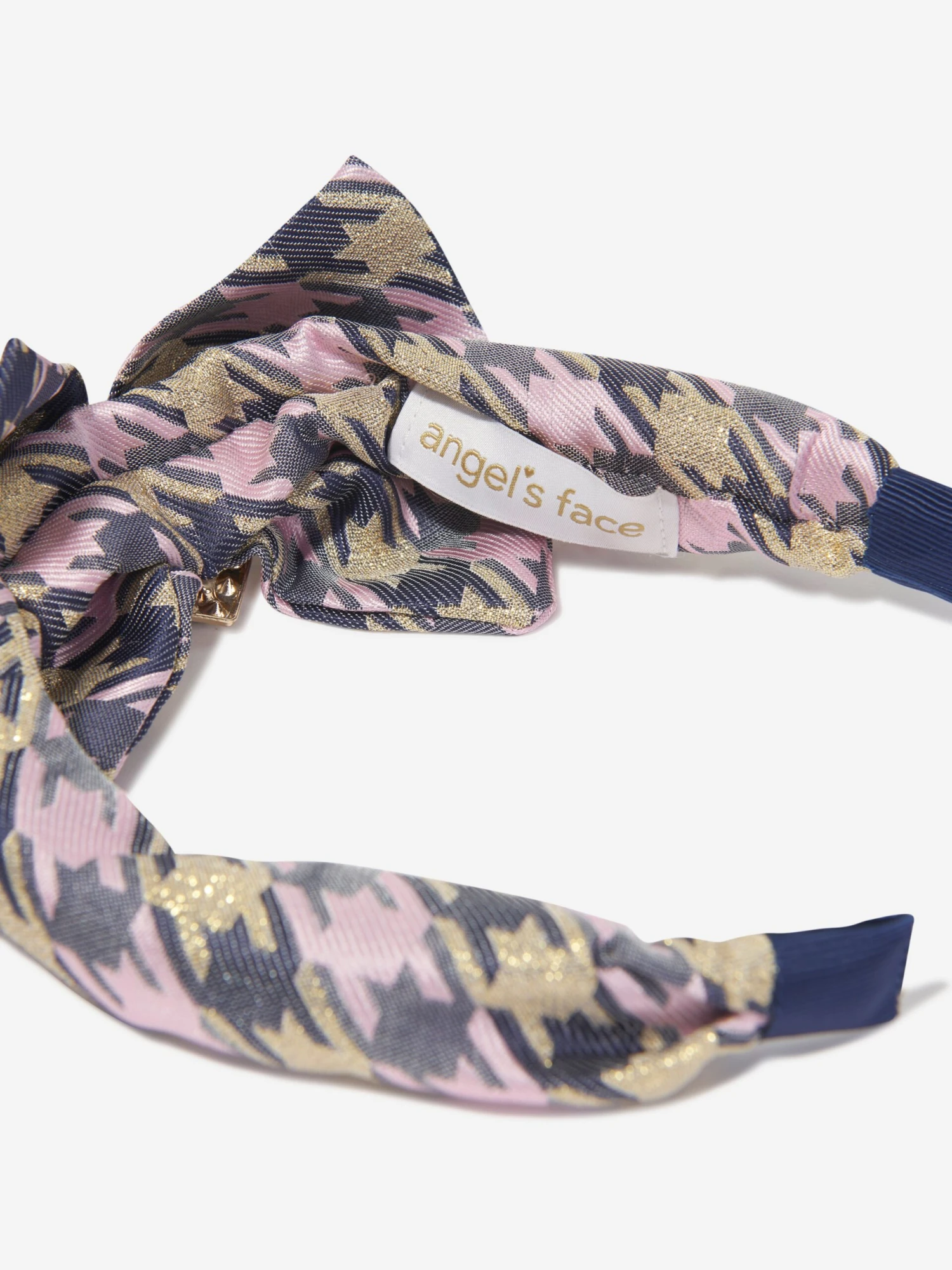 Girls Lana Houndstooth Headban In Purple 4 Girls Lana Houndstooth Headban In Purple - Image 4