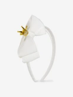 Girls Crown Headband In White