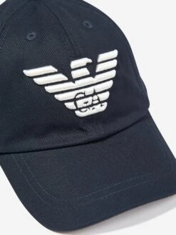 Emporio Armani Boys Logo Cap In Navy 6 Emporio Armani Boys Logo Cap In Navy -Childrens Clothing Store ARMA3079 00035 3