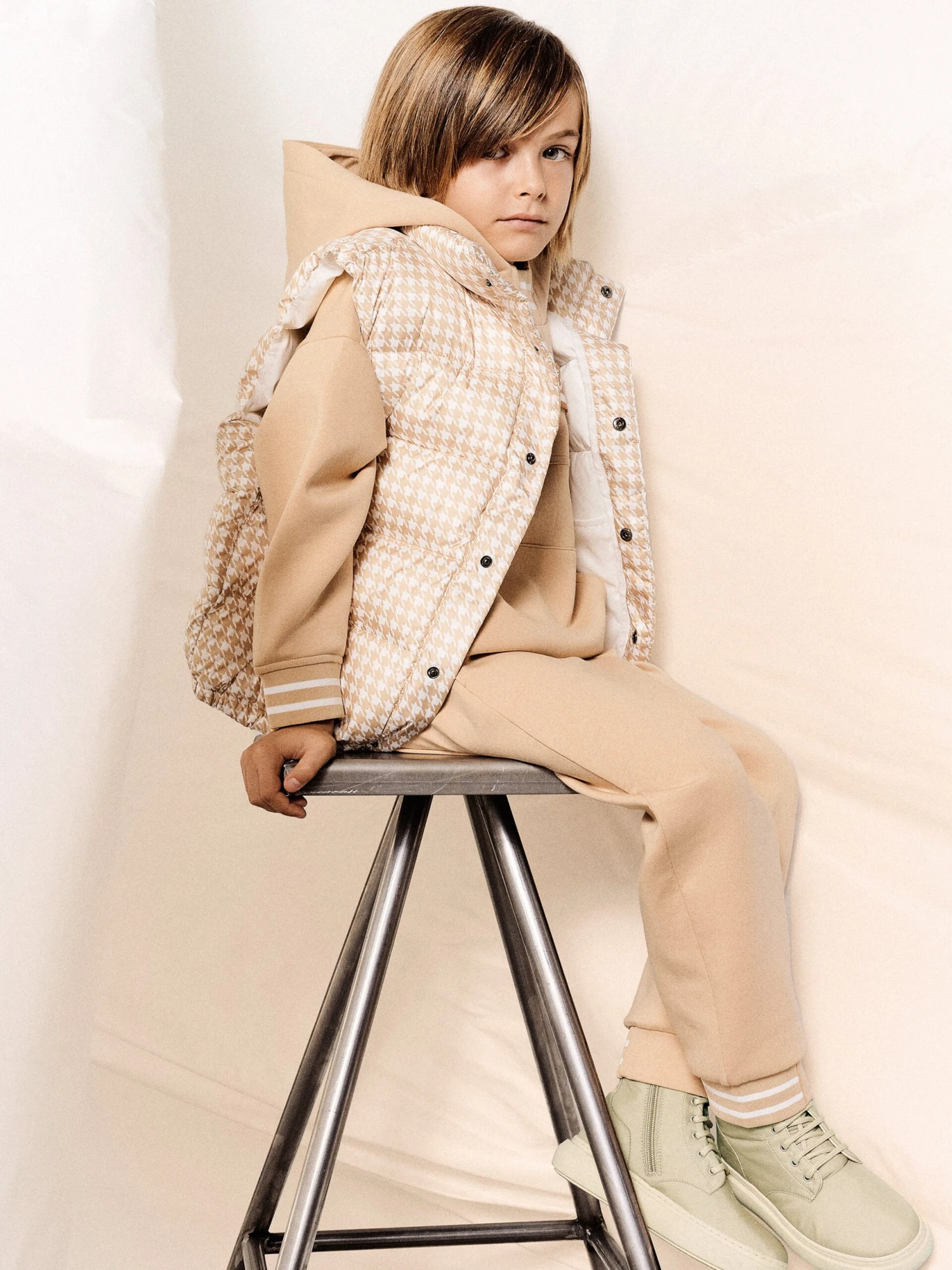 Emporio Armani Kids Logo Tracksuit In Beige 2 Emporio Armani Kids Logo Tracksuit In Beige - Image 2