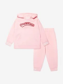 Emporio Armani Girls Logo Tracksuit In Pink