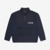 Emporio Armani Boys Half Zip Sweatshirt In Navy