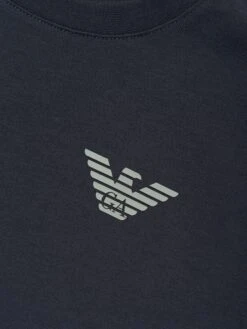 Emporio Armani Boys Striped Sleeve T-Shirt In Navy -Childrens Clothing Store ARMS4089 NAVY 3