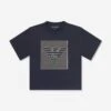 Emporio Armani Boys Logo Print T-Shirt In Navy