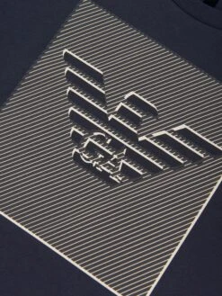 Emporio Armani Boys Logo Print T-Shirt In Navy -Childrens Clothing Store ARMS4100 NAVY 3