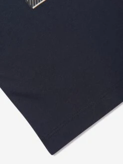 Emporio Armani Boys Logo Print T-Shirt In Navy -Childrens Clothing Store ARMS4100 NAVY 4