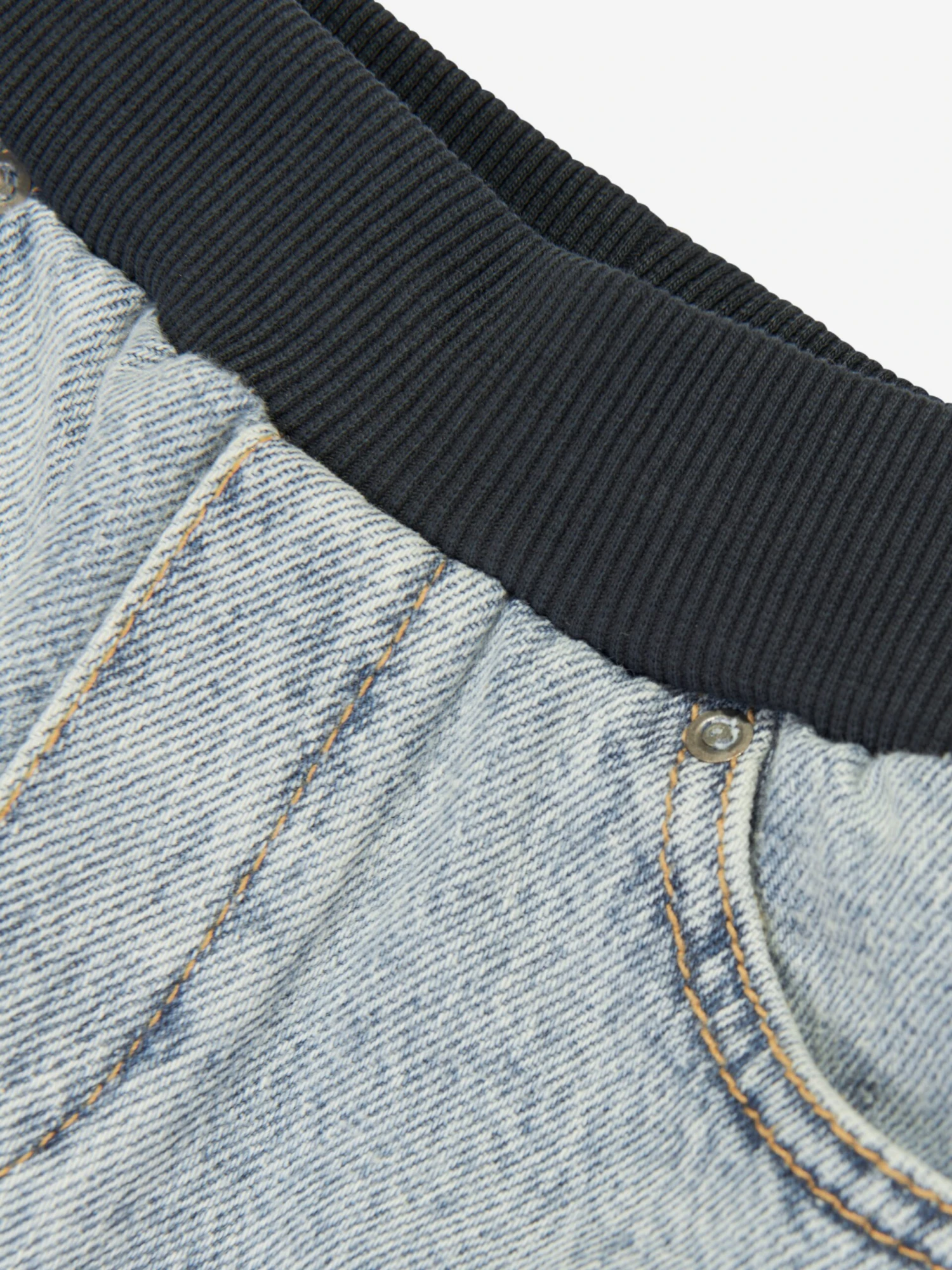 Emporio Armani Baby Boys Denim Pull On Shorts In Blue 3 Emporio Armani Baby Boys Denim Pull On Shorts In Blue - Image 3