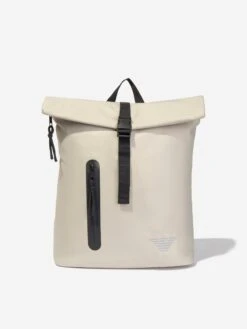Emporio Armani Boys Logo Backpack In Grey
