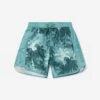 Emporio Armani Boys Palm Leaf Swim Shorts In Green