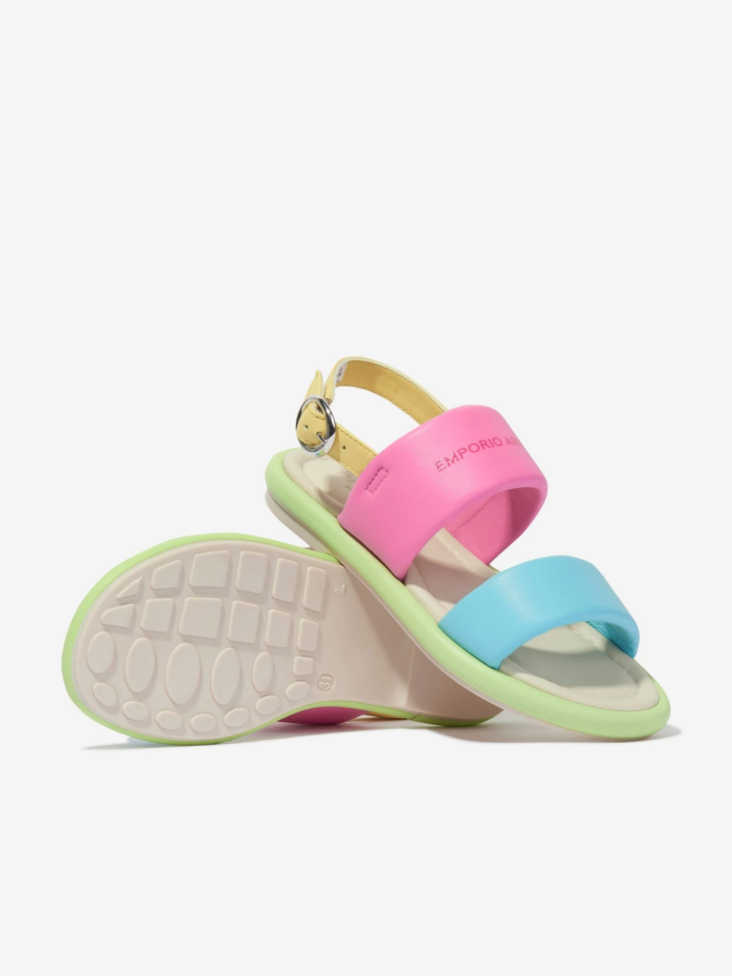Emporio Armani Girls Leather Sandals In Multicolour 2 Emporio Armani Girls Leather Sandals In Multicolour - Image 2