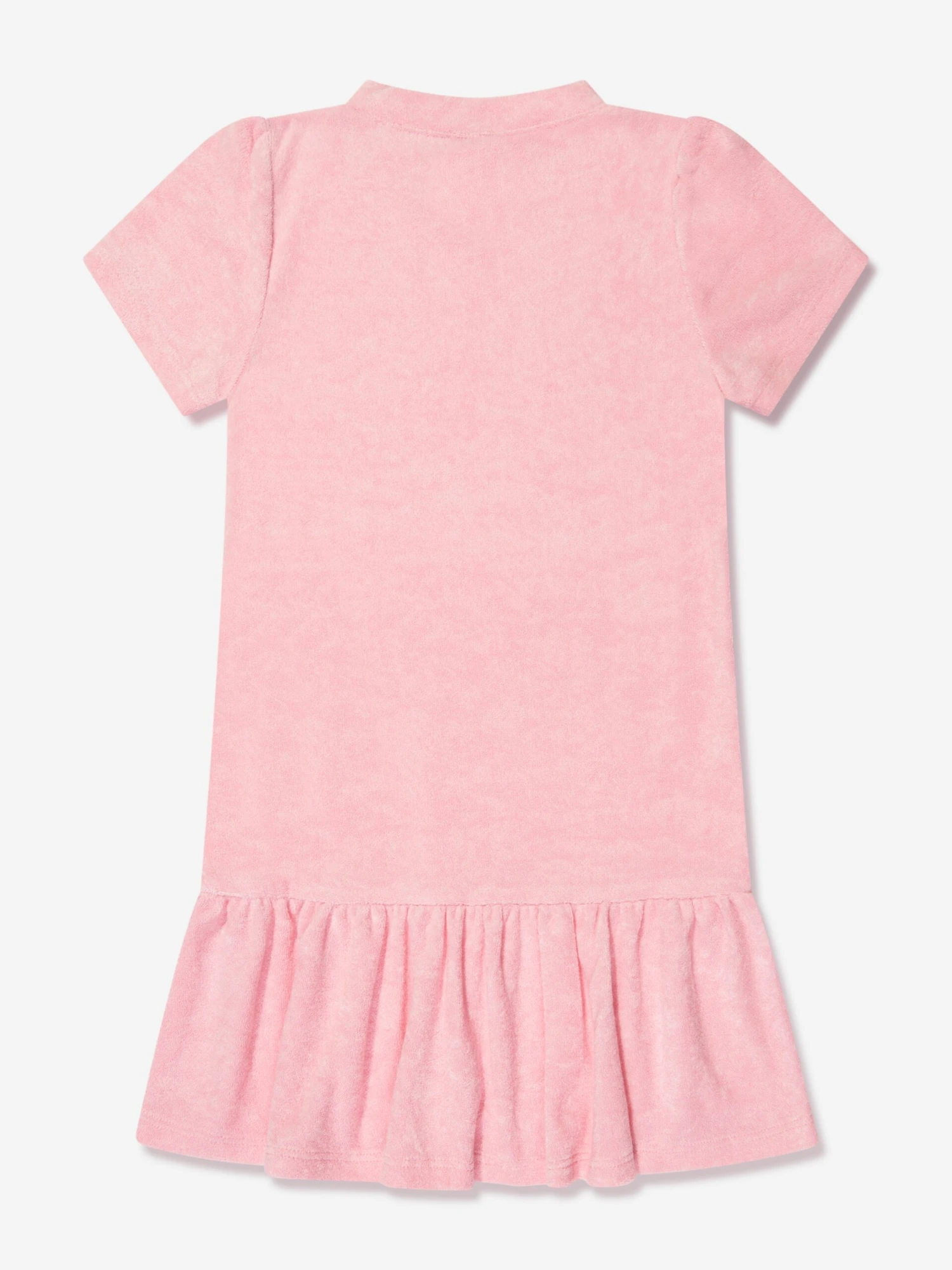 Girls Towelling Mini Dress In Pink 3 Girls Towelling Mini Dress In Pink - Image 3