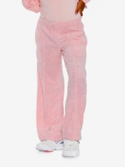 Girls Towelling Flared Trousers In Pink