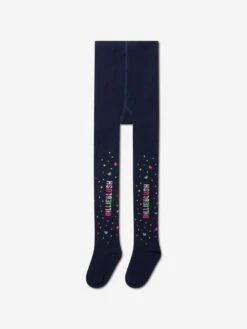 Billieblush Girls Logo Tights In Navy