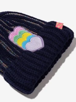 Billieblush Girls Hearts Bobble Hat In Navy -Childrens Clothing Store BILA3034 85T 3