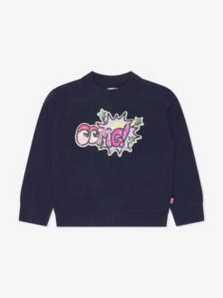 Billieblush Girls Knitted Jumper In Navy