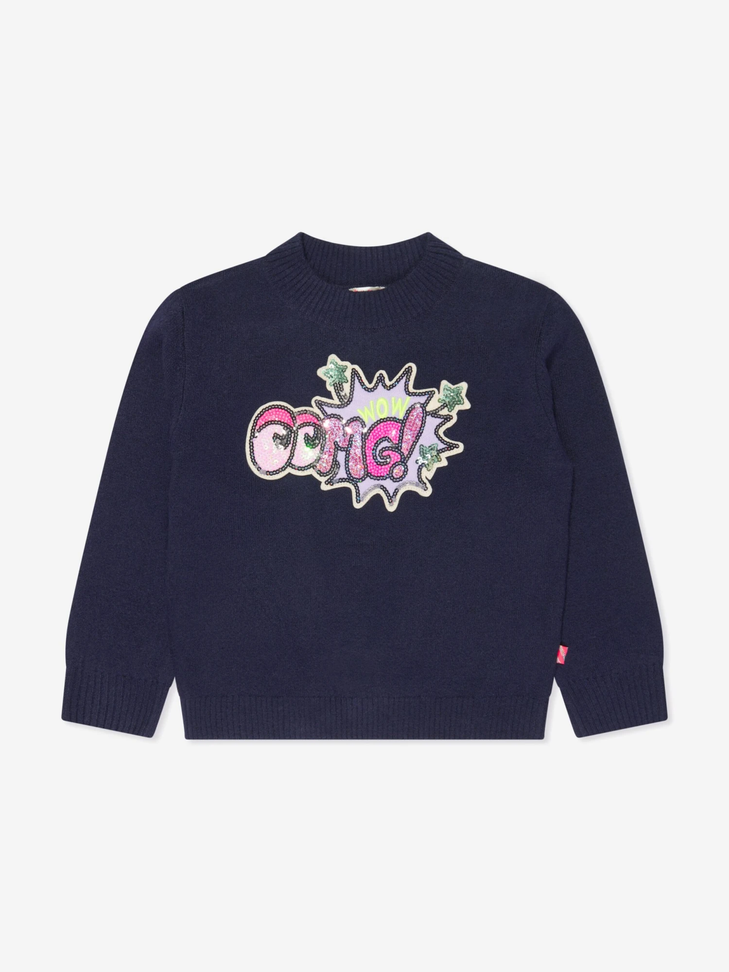 Billieblush Girls Knitted Jumper In Navy 1 Billieblush Girls Knitted Jumper In Navy