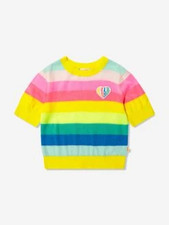 Billieblush Girls Knitted Striped Sweatshirt In Multicolour