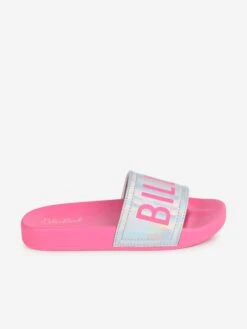 Billieblush Girls Irridescent Sliders In Pink