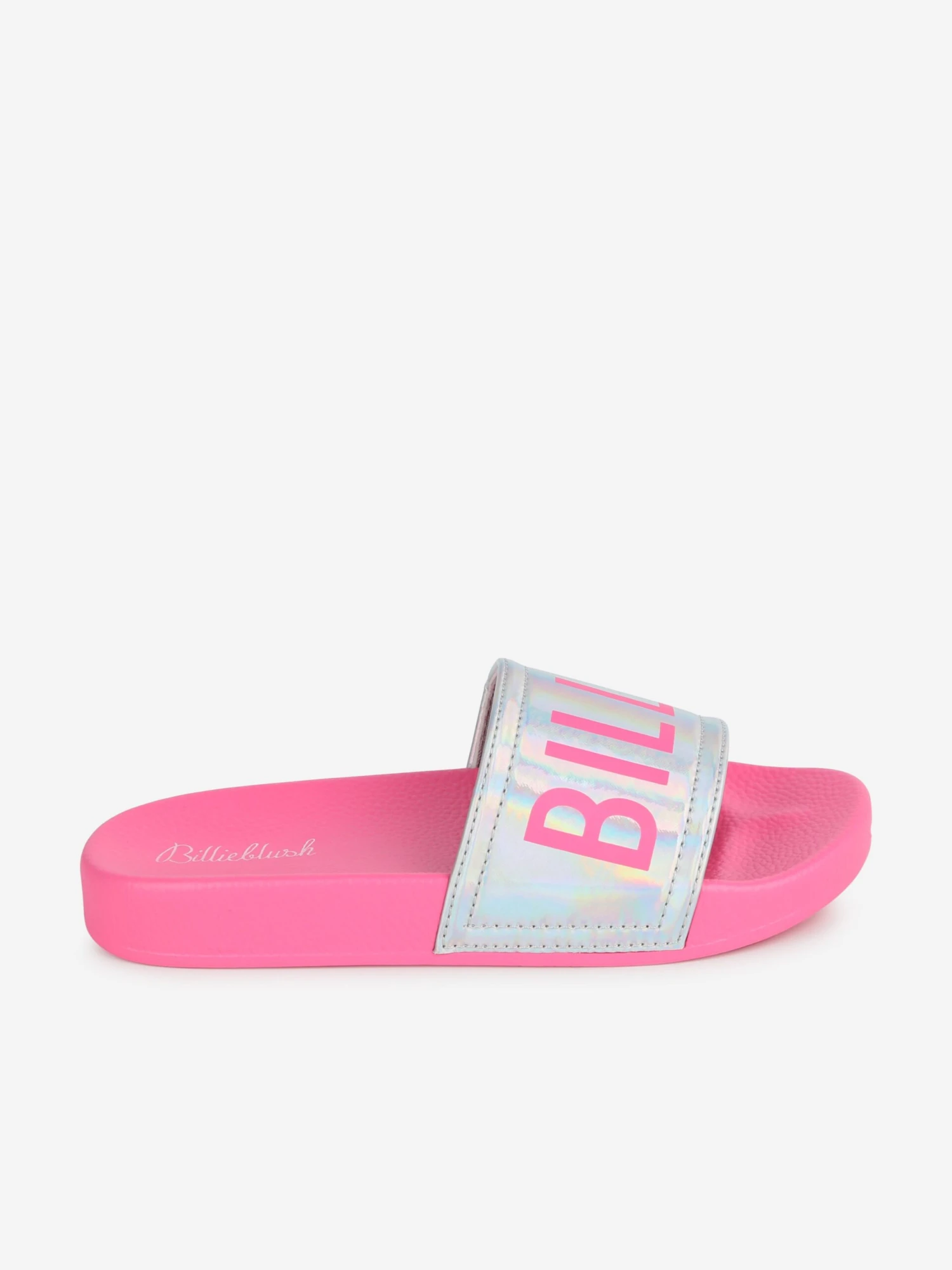 Billieblush Girls Irridescent Sliders In Pink 1 Billieblush Girls Irridescent Sliders In Pink