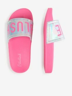Billieblush Girls Irridescent Sliders In Pink 6 Billieblush Girls Irridescent Sliders In Pink -Childrens Clothing Store BILS4090 WHITE 5