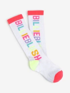 Billieblush Girls Logo High Socks In White