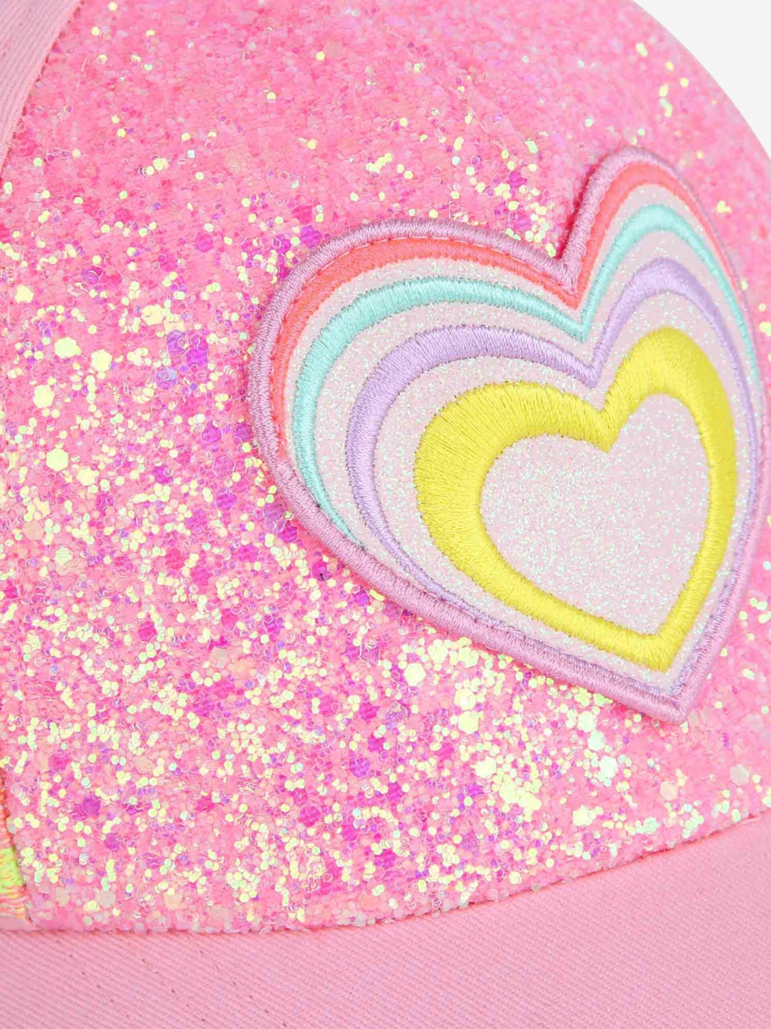 Billieblush Girls Glitter Heart Cap In Pink 3 Billieblush Girls Glitter Heart Cap In Pink - Image 3
