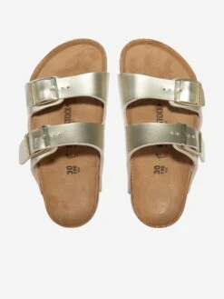 Birkenstock Girls Arizona Classic Metallic Sandals In Gold 9 Birkenstock Girls Arizona Classic Metallic Sandals In Gold -Childrens Clothing Store BIRS1002 GOLD 5