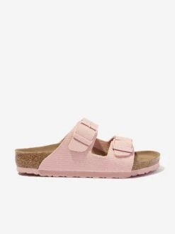 Birkenstock Girls Arizona TEX Canvas Sandals In Pink