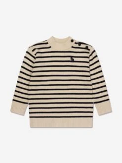 BONPOINT Boys Dantes Knitted Striped Jumper In Ivory