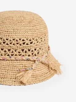 BONPOINT Girls Raffia Hat In Beige -Childrens Clothing Store BONS4005 NATUREL 3