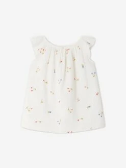 BONPOINT Girls Genia Blouse In White 6 BONPOINT Girls Genia Blouse In White -Childrens Clothing Store BONS4010 BLANC LAIT 3