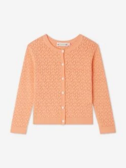 BONPOINT Girls Cherry Cardigan In Orange