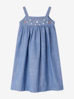 BONPOINT Girls Fedora Pinafore Dress In Blue