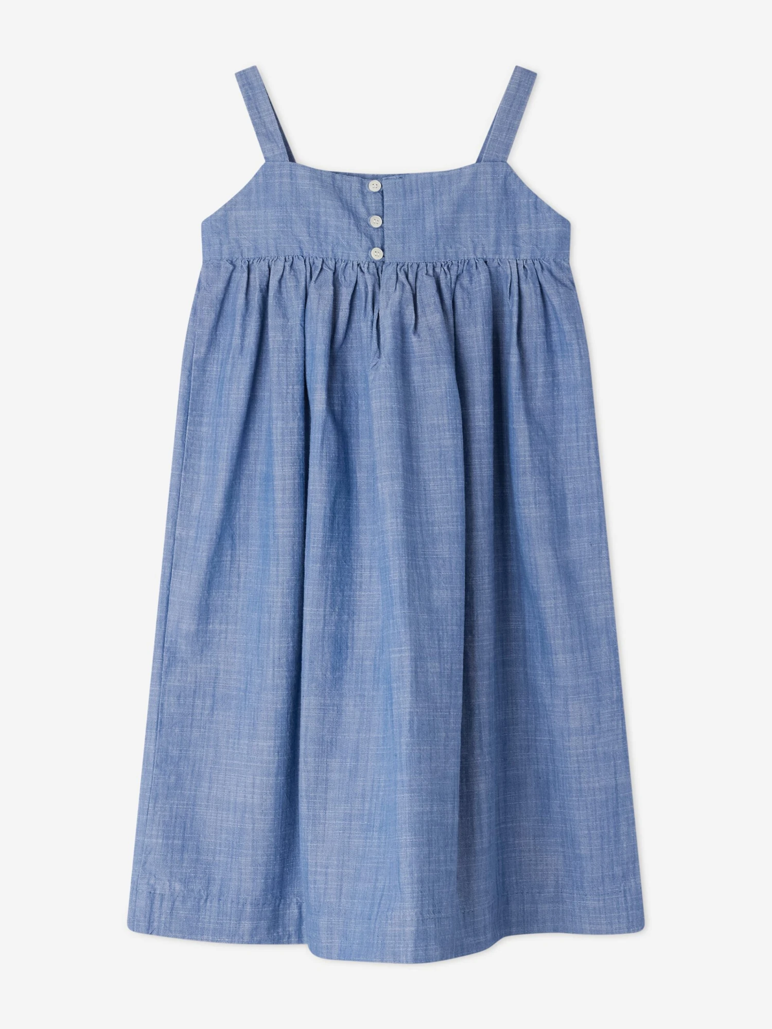 BONPOINT Girls Fedora Pinafore Dress In Blue 2 BONPOINT Girls Fedora Pinafore Dress In Blue - Image 2