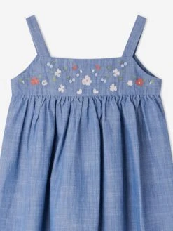 BONPOINT Girls Fedora Pinafore Dress In Blue 5 BONPOINT Girls Fedora Pinafore Dress In Blue -Childrens Clothing Store BONS4043 BLEU 3