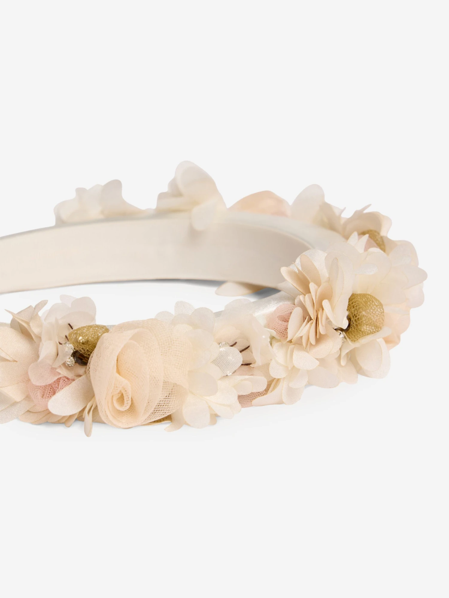 BONPOINT Girls Florana Silk Headband In White 2 BONPOINT Girls Florana Silk Headband In White - Image 2