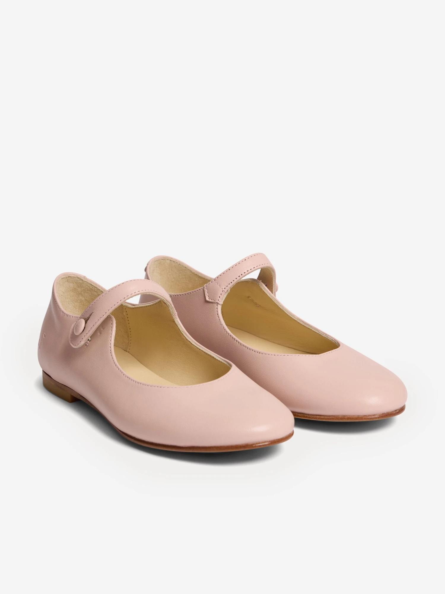 BONPOINT Girls Ella Leather Ballerina Pumps In Pink 2 BONPOINT Girls Ella Leather Ballerina Pumps In Pink - Image 2