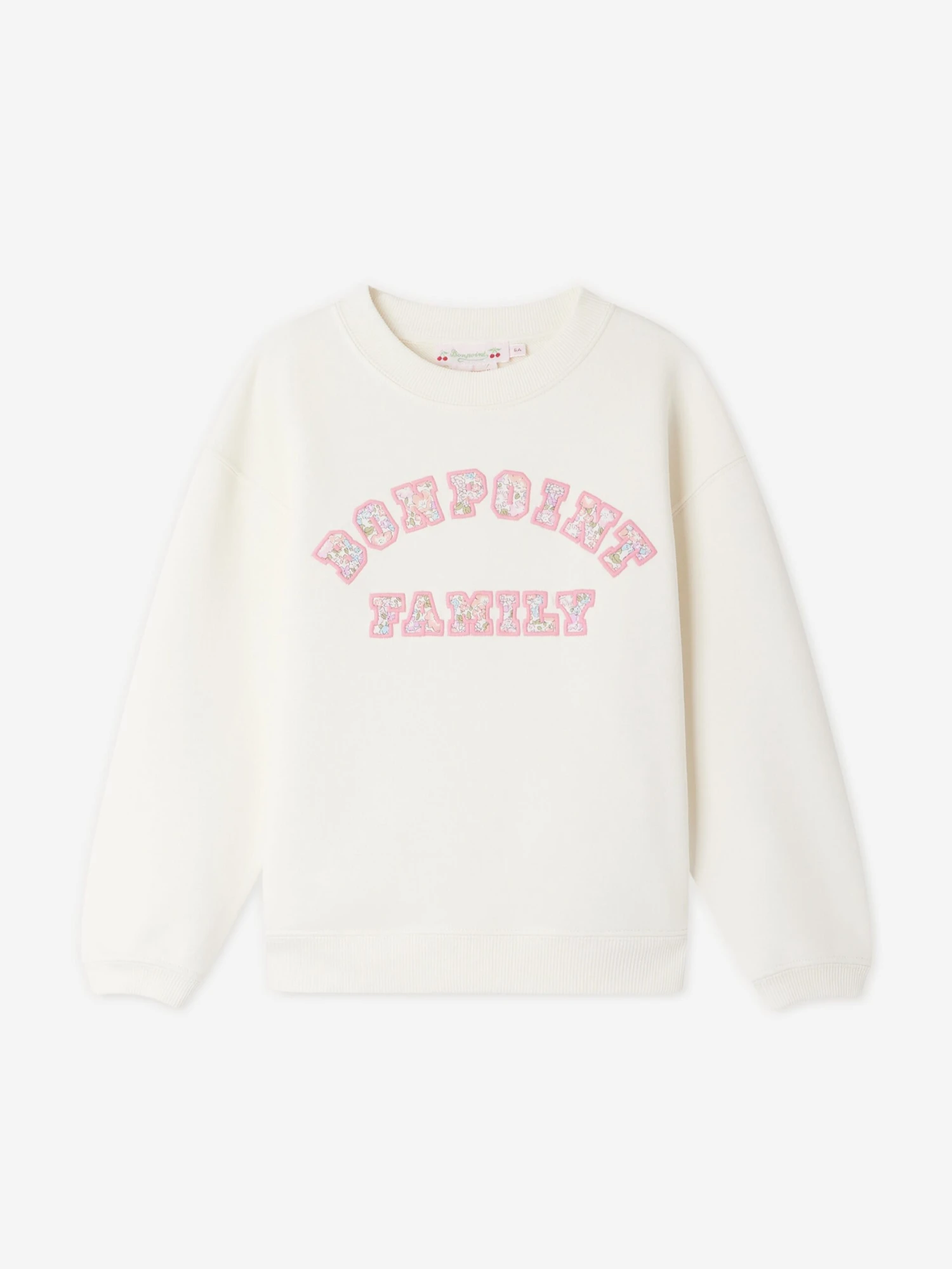 BONPOINT Girls Fleurette Sweatshirt In Ivory 1 BONPOINT Girls Fleurette Sweatshirt In Ivory